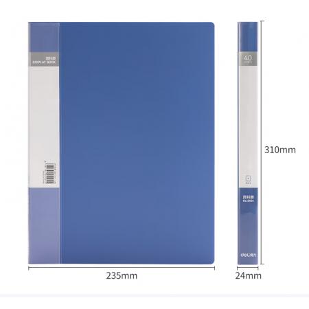 得力（deli】A4/40 页资料册文件活页收纳册 