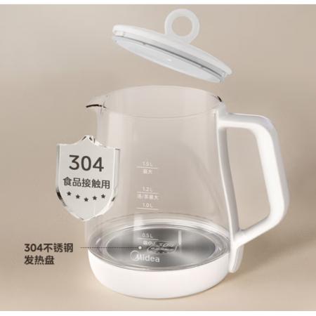 美的（Midea）养生壶 1.5L全自动煮茶壶 24h预约烧水壶 12小时智能恒温 11档控温电热水壶 花茶壶煮茶器MK-Y12Q
