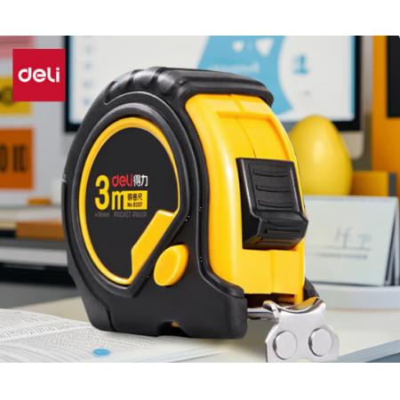 得力8207钢卷尺3m(黄)