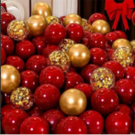 气球	双层红宝石60个+金20个+金亮片球20个