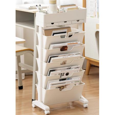 收纳置物架	【豪华款】白色-三抽屉带轮款-带提手礼盒