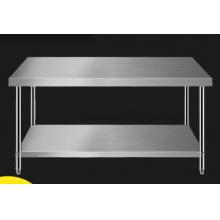 厨总 加厚不锈钢双层工作台厨房酒店切菜桌饭店操作台商用打荷打包台 新款加厚双层长70宽50高80