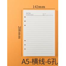 记事本替换芯	国产	A5横线6孔5本装