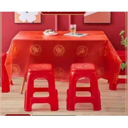 一次性桌布加厚红色喜事 酒席印花塑料台布餐桌布 2.2*2.2米【金福款】;50张【加厚】