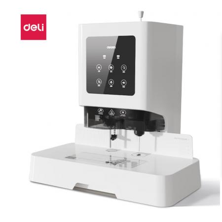 得力50mm会计凭证自动装订机500页财务装订机电动打孔装订机铆管热熔装订机文件打孔器激光定位GB666