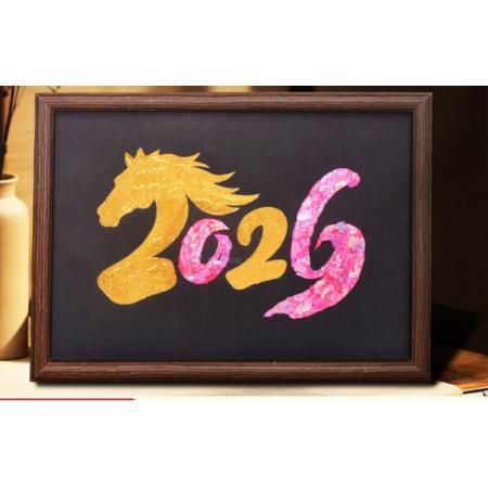 京喜 新年螺钿画手工diy材料 螺钿金箔+高档外框