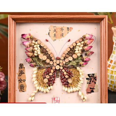 佐之寻  香氛画 材料包蝴蝶+20*20相框