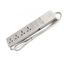 华安保HAB-RBI型红黑电源滤波隔离插座插排接线板滤波转换器排插4 4插位 1.5米线