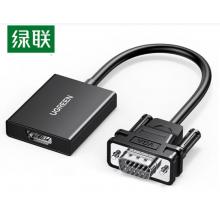 绿联 VGA转HDMI转换器带音频供电 高清视频转接头 适用笔记本电脑台式主机接电视显示器投影仪线 50945