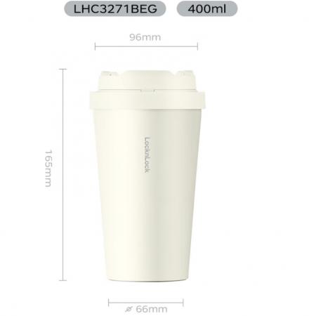 乐扣乐扣（LOCK&LOCK）遇见元气保温保冷咖啡杯弹跳盖男女颜值水杯LHC3271BEG白色400ML