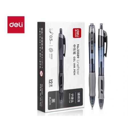 签字笔	得力 0.5mm/12支/盒DL-33589