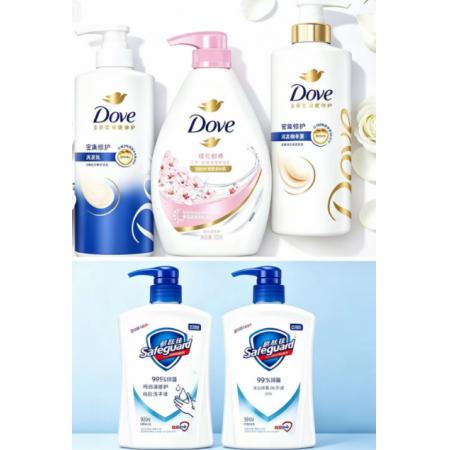 多芬洗发水700g*1+多芬护发素700*1 +多芬沐浴露730g*2+洗手液420ml*2