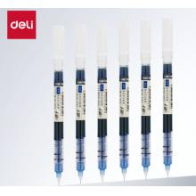 签字笔	得力直液笔速干笔 0.5mm 蓝色12支/盒 S856