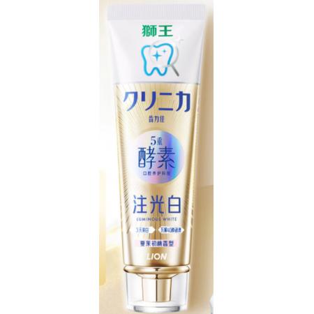 狮王（Lion）齿力佳五重酵素注光白牙膏3天美白夏茉初桃香120g