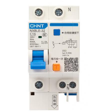正泰（CHNT）漏电保护器NXBLE-32-1P+N-C16 空气开关 小型短路保护断路器16A