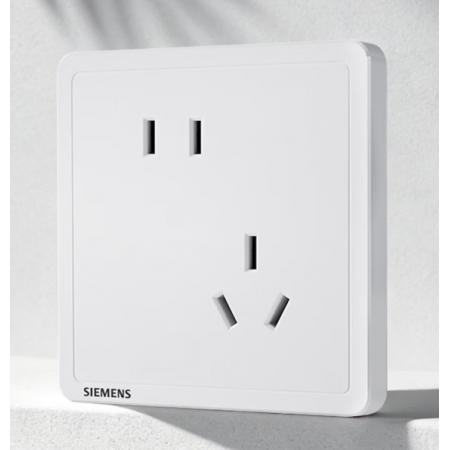 西门子（SIEMENS）插座面板 10A斜五孔插座 电源插座 致典雅白色5UB14183NC012P