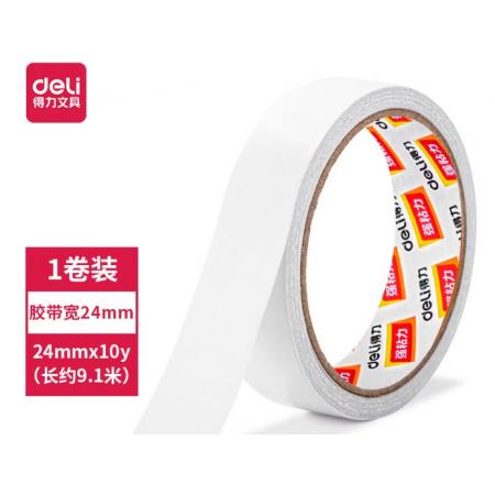 得力（deli） 高粘性棉纸双面胶带 30407【2.4cm】单卷装