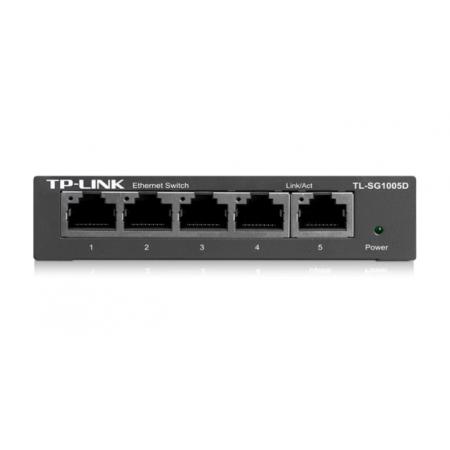 普联（TP-LINK）5口全千兆钢壳交换机 企业级交换器 4口监控网络网线分线器 金属机身 TL-SG1005D
