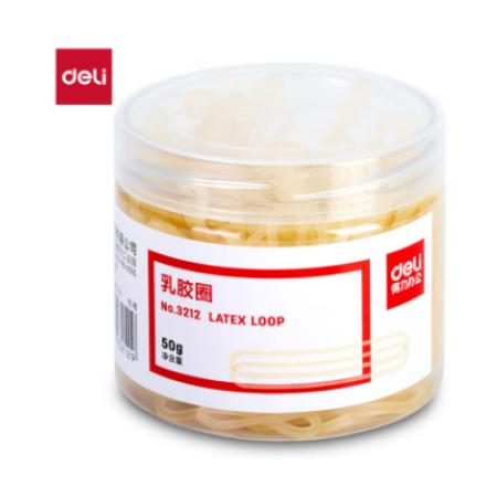 得力 3212 橡皮筋 微黄 50g/筒