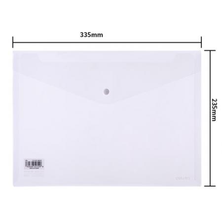 暗扣文件袋得力P08308透明 10个/包