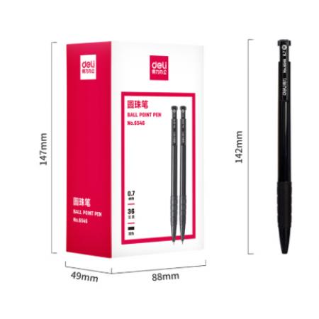 得力6546圆珠笔蓝色/0.7mm/36支/盒