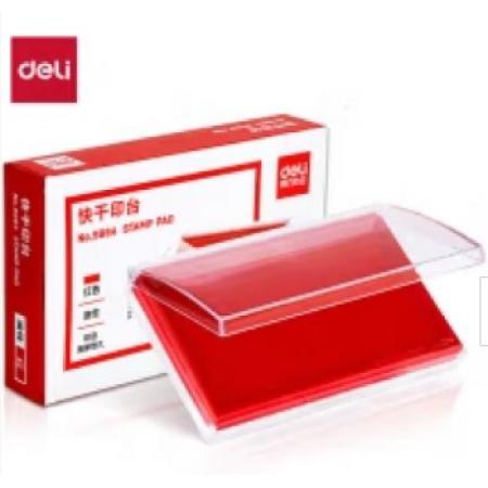 得力(deli)内盘面116*66mm透明外壳方形快干  印台印泥红色9864
