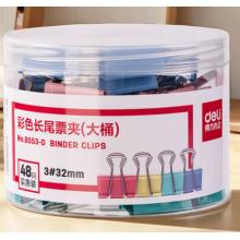 得力（deli） 8553ES彩色 长尾夹32mm  24只/盒 (3#32mmNo.8553ES)