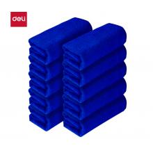 得力（deli）LQ260 多用途清洁抹布 擦玻璃搞卫生厨房地板洗车毛巾 酒店物业清洁抹布30×60cm 蓝色（10条/包）