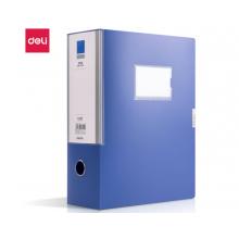 得力(deli)100mm单只装A4粘扣档案盒塑料文件盒 财会文件收纳资料盒 办公用品 5685 蓝色