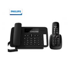 飞利浦（PHILIPS）数字无绳电话机无线座机子母机内线通话固定电话 DCTG496一拖一黑色DCTG496